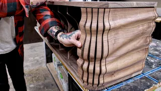 Stunning Carved Wood Rolling Door From 8 foot Slab