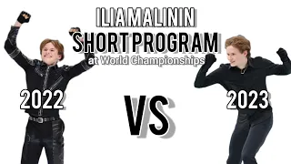 Perfect Short Programs by Ilia Malinin! Worlds 2022 vs 2023 (Side by side)