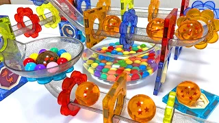Marble run water☆Colorful magnets x Colorful balls x Soumen sink - sound of water and ASMR