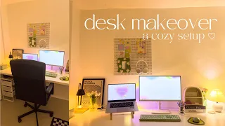 desk makeover 🌱 cozy, aesthetic, & minimalist setup 🌷 organization ft. IKEA & shopee finds ☁️