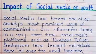 Essay writing Impact of Social media on youth | Effect of social media | essay writing in English