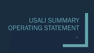 Managerial Accounting - USALI Income Statements