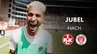 Jubel nach dem Spiel gegen den 1. FC Kaiserslautern