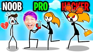 NOOB vs PRO vs HACKER In FIND LOVE STICKMAN PUZZLE!? (ALL LEVELS!)