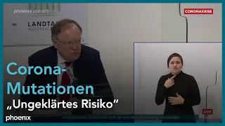 Stephan Weil nach der Kabinettssitzung zur Bekämpfung der Corona-Pandemie am 02.02.21