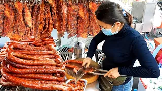 Street Grilled Meat Paradise! Pig Intestine Ribs & Duck - Cambodian Street Food