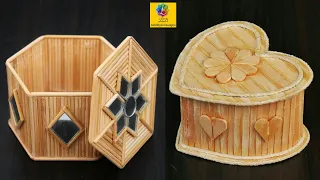 DIY Handmade Jewelry Storage Box with Ice-Cream & Bamboo Sticks | Jewelry Organizer Box Design