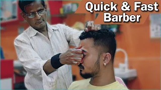 Barber Moves really fast and beats your Head to relax your Day - Head Massage by Indian barber