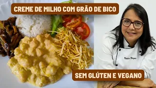 CREME DE MILHO COM GRÃO DE BICO. Simples, rápido e delicioso 😋