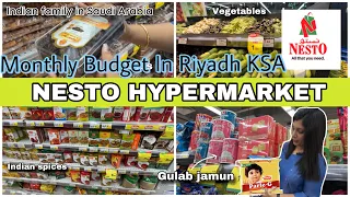 Indian groceries shopping in NESTO & MONTHLY BUDGET in Riyadh,KSA 🇸🇦😱Indian Family in Riyadh