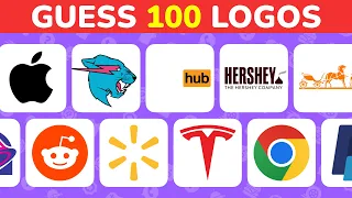 Guess The 100 Logos in 3 Seconds | Easy, Medium, Hard, Extra Hard