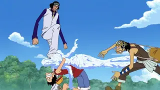 Luffy saves robin from aokiji, Luffy vs Aokiji (English Sub)