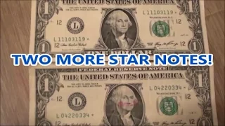 $1 BILL STAR NOTES FOUND SEARCHING U.S. CURRENCY