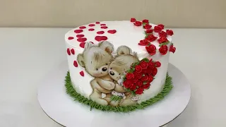 Торт на День ВЛЮБЛЁННЫХ 😍 С Днём СВЯТОГО ВАЛЕНТИНА! Красивый торт!