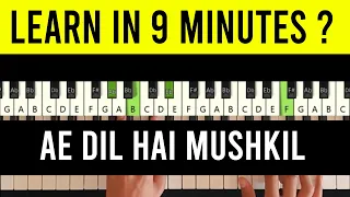 Ae Dil Hai Mushkil Title Song Piano Tutorial with Notes | Keyboard Lesson Chords