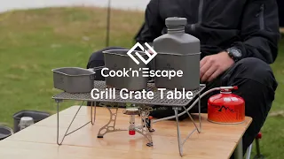 COOK'N'ESCAPE Titanium Folding Campfire Grill Setup