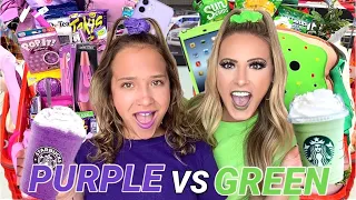 PURPLE ☂️🍇 VS GREEN 🐢🍏 TARGET SHOPPING CHALLENGE!