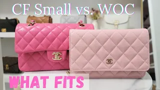 WHAT ACTUALLY FITS IN MY CHANEL WOC vs. SMALL CLASSIC FLAP