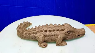 Easy to make a crocodile with clay | Mitti se magarmach banana | clay art animals