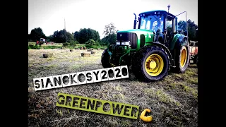 Sianokosy 2020 Prasowanie siana w kostki oraz zbiór 2x Ursus & John Deere.