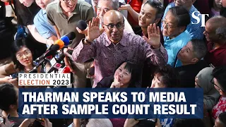 [LIVE] Tharman speaks to media after sample count result