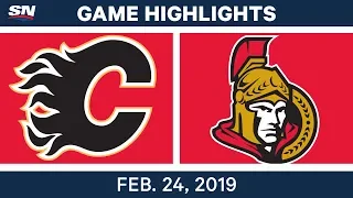 NHL Highlights | Flames vs. Senators - Feb 24, 2019