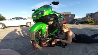 how to change oil and lube the chain on your 2016 kawasaki zx14