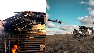 Ukrainian Javelin VS Tank with cage armour ( exercise in Donbass ) ENG SUB