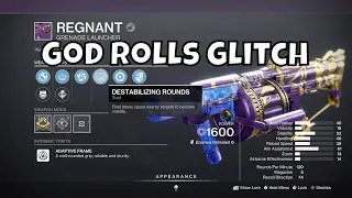 God Rolls Glitch - From Collections??? Regnant GL is the NEW Wendigo Grenade Launcher