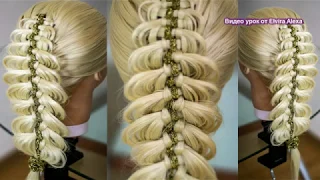 Коса из семи прядей с двумя лентами   Летняя воздушная коса  Trenza con cintas  Hair video