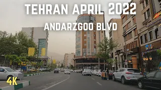 TEHRAN SPRING 2022 [4K] - Driving in Andarzgoo Boulevard (بلوار اندرزگو)