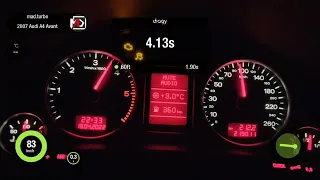 AUDI A4 B7 3.0 TDI ASB | STAGE 1+ LAUNCH CONTROL | DRAGY TEST | 320HP 680NM | 1/4mile | 0 - 100 | 4K