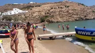 ΗΟΤ Super Paradise Beach in Mykonos island, Greece HD