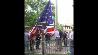 American flag at UNC replaced after protesters take down