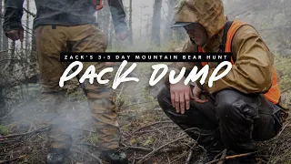 Pack Dump - 5 Day Spring Bear Rifle Hunt with SG's Zack Boughton