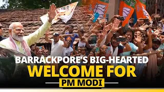 Barrackpore's big hearted welcome for PM Modi as he holds a roadshow in West Bengal