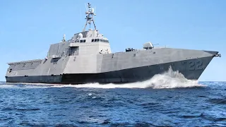 US Giant Futuristic Ships Patrolling the Sea at High Speed