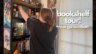 bookshelf tour + reorganization!! 250+ books!! ❤📚