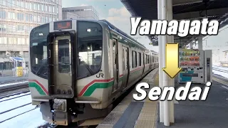 【The front view of JR Senzan Line, Japan /《Ordinary/普通・各駅停車》JR仙山線前面展望動画】Yamagata → Sendai /山形 → 仙台