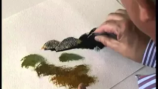 Terry Harrison painting rocks in watercolour