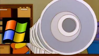 Bart Simpson's megaphone testing but it's Windows XP