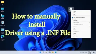 How to manually install a Driver using a .INF File in Windows 11