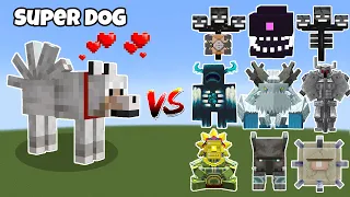 SuperDog vs All the Strongest Bosses in Minecraft - Wither Storm,Warden,Barako,Ferrous...