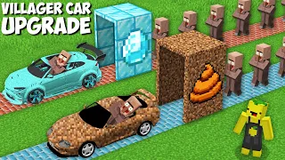 New DIAMOND vs DIRT CARS FOR VILLAGERS FACTORY in Minecraft ! VEHICLE UPGRADE !