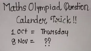 Math Olympiad problem | Calendar Question Trick #maths #mamtamaam