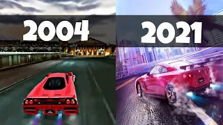 Evolution of Asphalt games (2004 - 2017)