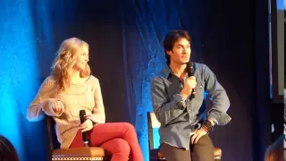 Ian Somerhalder and Candice Accola Q&A at Brussel saying I love you in different languages