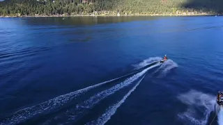 Two 2022 Sea doo fish pro trophy’s towing on Shuswap
