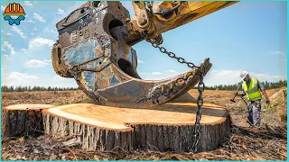 60 AMAZING Dangerous Biggest Stump Removal Excavator in Action | Best Of The Week