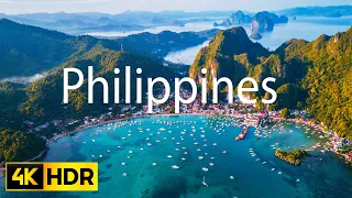 FLYING OVER Philippines (4K HDR) - Relaxing Music Along With Beautiful Nature Videos - 4K HDR 60fps